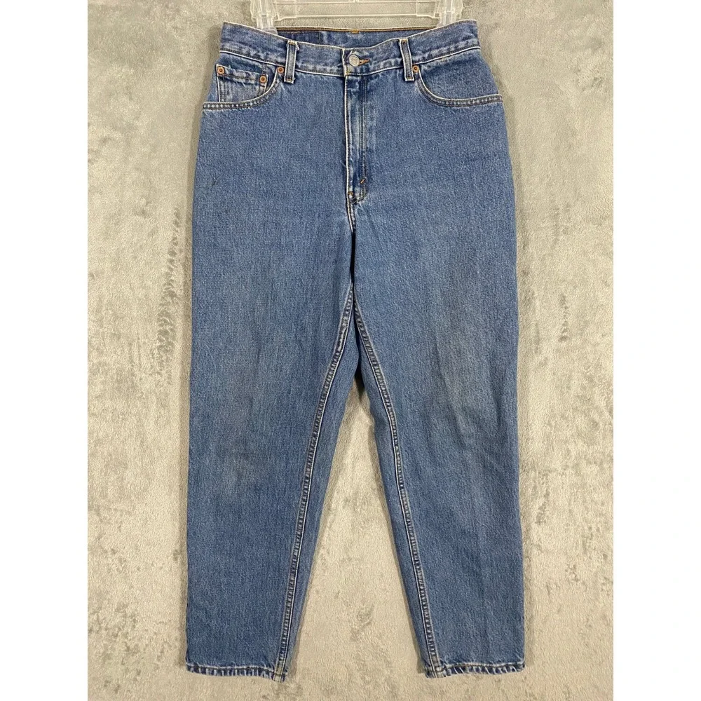 VTG Levi's Jeans Sz 10 S Faded Blue 550 Relaxed Fit Tapered Leg High Rise 90s‎
